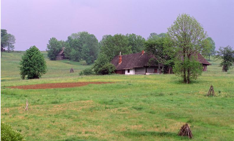 Słowacja. Beskidy. Góry. Siedlisko w zieleni schowane
