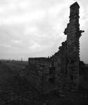 KL Birkenau. Kominy po barakach. Milczący  świadek